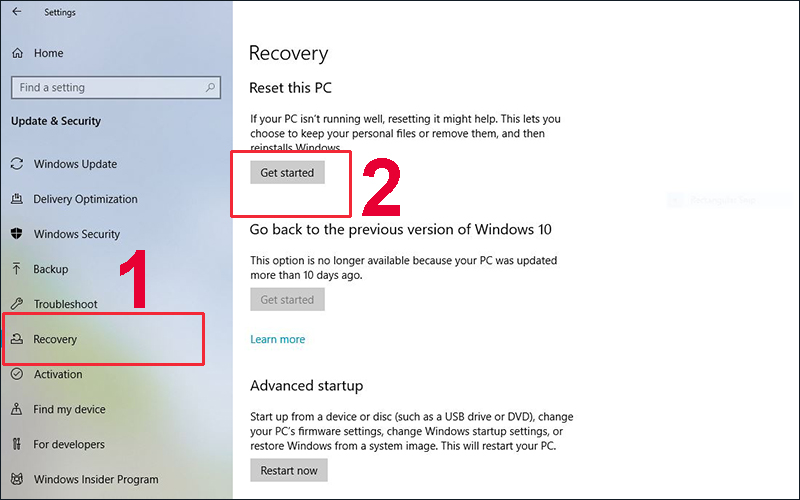 Cách reset Windows về mặc định